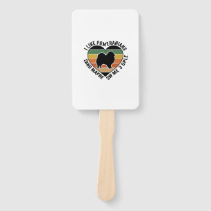 Vintage Pomeranian Heart Quote Dog Lover Shirt Des Hand Fan