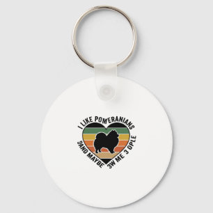 Vintage Pomeranian Heart Quote Dog Lover Shirt Des Keychain