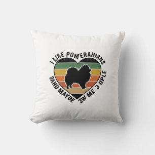 Vintage Pomeranian Heart Quote Dog Lover Shirt Des Throw Pillow