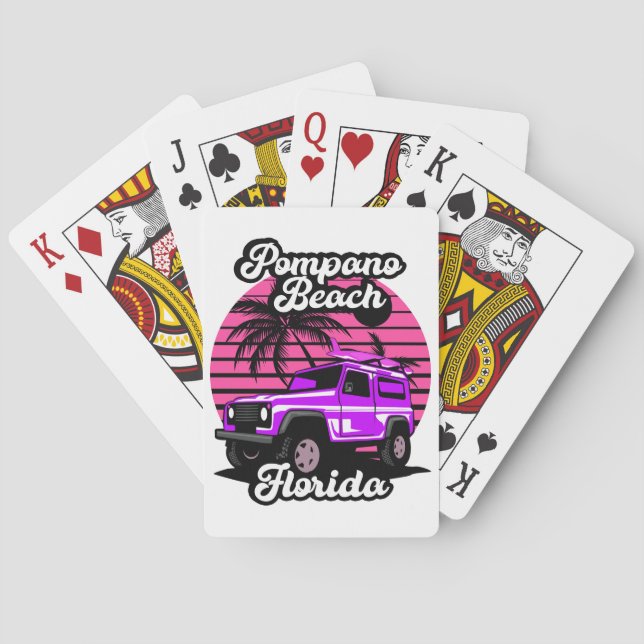 Vintage Pompano Beach Florida Playing Cards (Back)