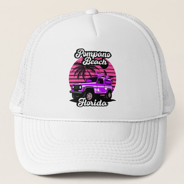 Vintage Pompano Beach Florida Trucker Hat (Front)
