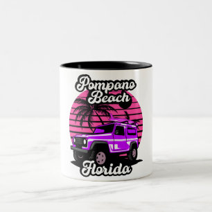 Vintage Pompano Beach Florida Two-Tone Coffee Mug