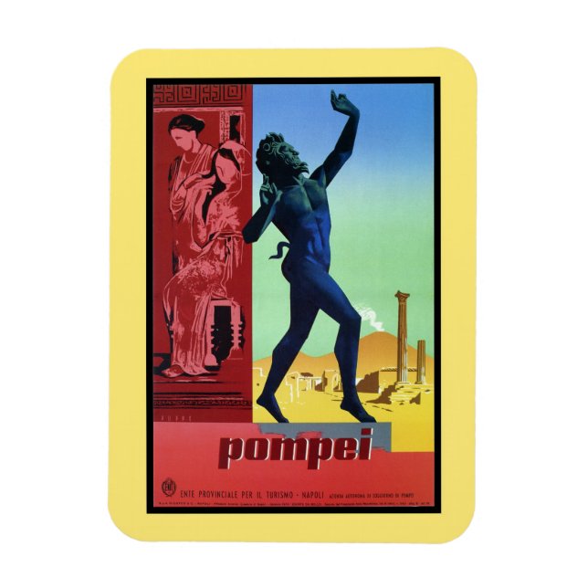 Vintage Pompeii Italian travel poster Magnet (Vertical)