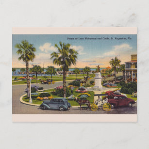 Vintage Ponce de Leon Monument Florida Postcard