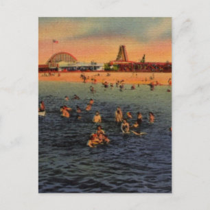 Vintage Pontchartrain Beach Artwork Postcard