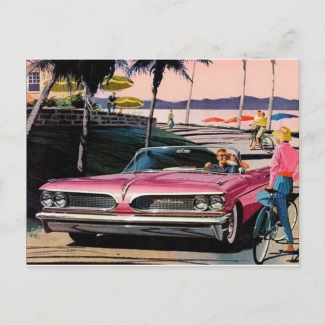 Vintage Pontiac Ad Postcard (Front)