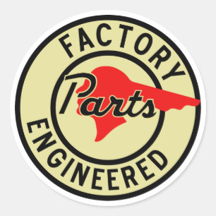 Vintage Pontiac Factory parts sign Classic Round Sticker