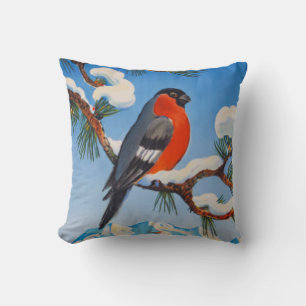 Vintage Pontresina Winter Vacation Switzerland Throw Pillow