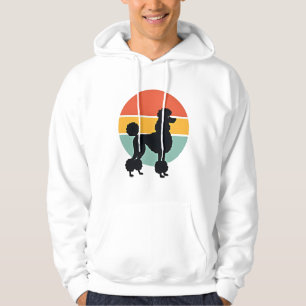 Vintage Poodle Sunset Retro Dog Silhouette Circle Hoodie