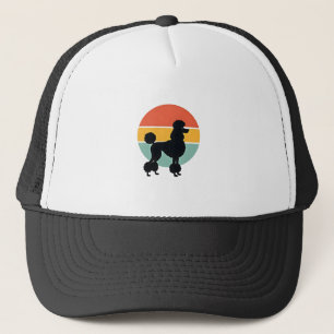 Vintage Poodle Sunset Retro Dog Silhouette Circle  Trucker Hat