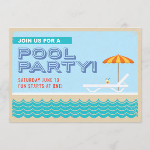 Vintage Pool Party Invite
