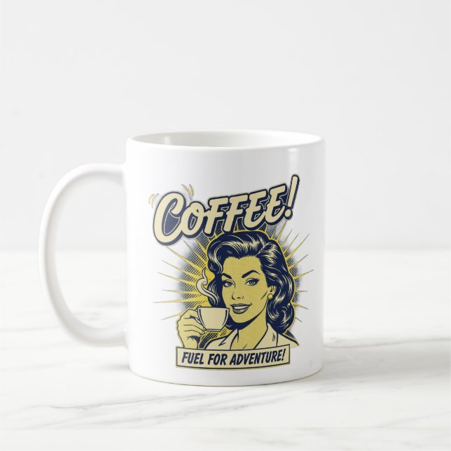 Vintage Pop Art Coffee Therapy Mug (Left)