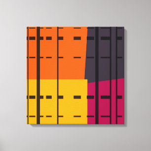 Vintage Pop Art Colourful Pattern Canvas Print
