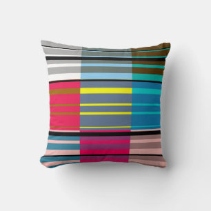 Vintage Pop Art Colourful Stripes Pattern #2 Pillo Throw Pillow