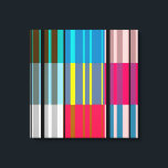 Vintage Pop Art Colourful Stripes Pattern #3 Canva Canvas Print<br><div class="desc">Vintage Pop Art Colourful Stripes Pattern Wrapped Canvas</div>