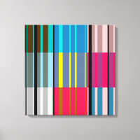 Vintage Pop Art Colourful Stripes Pattern #3 Canva