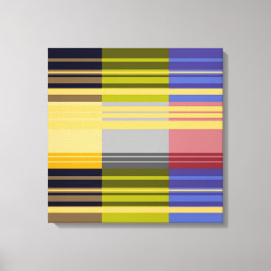 Vintage Pop Art Colourful Stripes Pattern Canvas Print