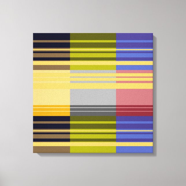 Vintage Pop Art Colourful Stripes Pattern Canvas Print (Front)