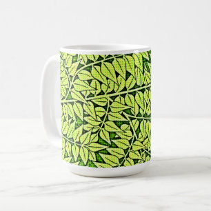 Vintage Pop Art Green Leaf Mug Cup