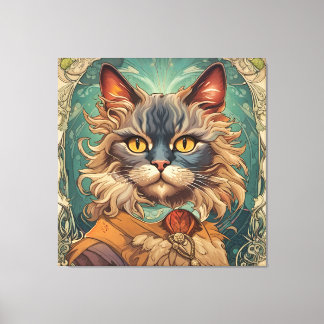 Vintage Pop Art Louis Wain Retro Style Canvas Print