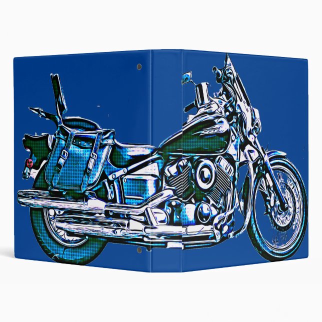 Vintage Pop Art Motorcycle Binder Notebook (Background)