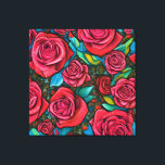 Vintage Pop Art Pattern Roses Flowers  Art Design Canvas Print<br><div class="desc">Vintage Pop Art Pattern Roses Flowers  Art Design</div>