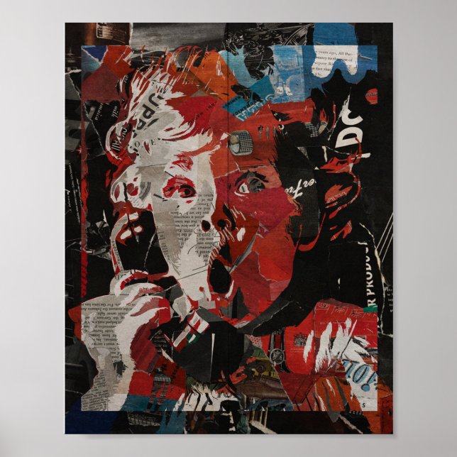 Vintage Pop Art Portrait baby call Poster (Front)