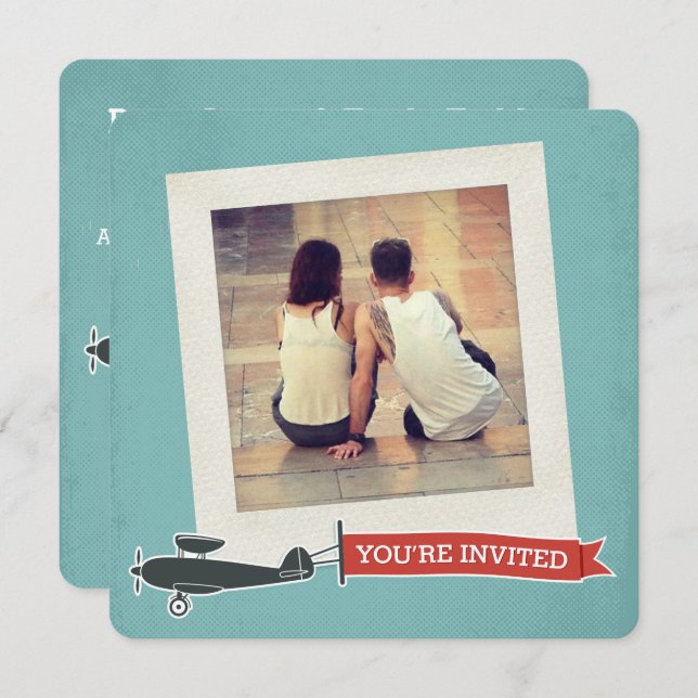 Vintage Pop Destination Wedding Invitation (Front/Back)