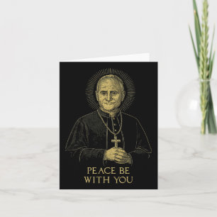 Vintage Pope Portrait Leo Xiv Halo Cross Peace Be Card