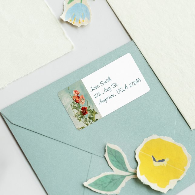 Vintage Poppies Address Labels (Creator Uploaded)