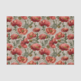 Vintage Poppies Decoupage Tissue Paper