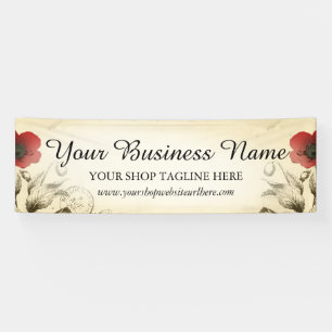 Vintage Poppies Ephemera Banner