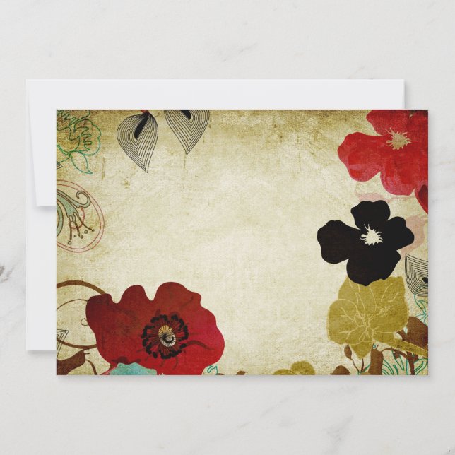 Vintage poppies Invitation (Front)