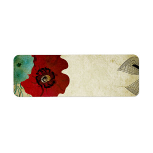 Vintage poppies Label