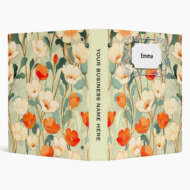 Vintage Poppy Blossom Binder (Background)