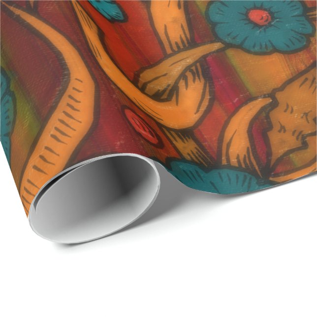 Vintage Poppy Wrapping Paper (Roll Corner)