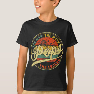 Vintage Pops Man Myth Legend Daddy Grandpa Gift Id T-Shirt