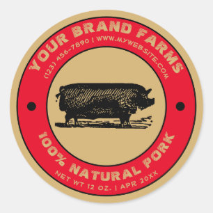 Vintage Pork Label Template