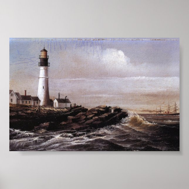 Vintage Portland Headlight Maine William Walker Poster (Front)