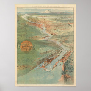 Vintage Portland Illustration Poster