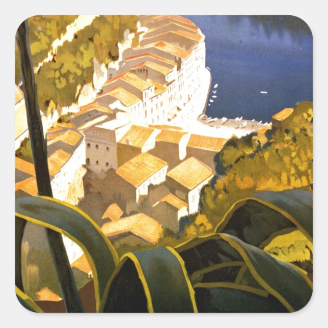 Vintage Portofino Italy Square Sticker (Front)