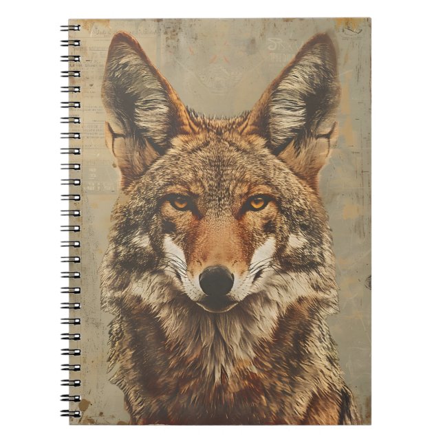 Vintage Portrait of a coyote Notebook (Front)