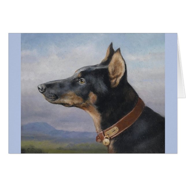 Vintage - Portrait of a Doberman Pinscher, (Front Horizontal)