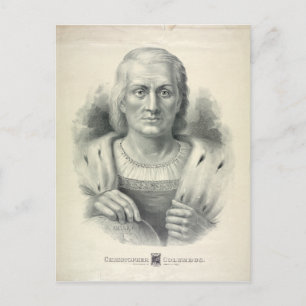 Vintage Portrait of Christopher Columbus Postcard