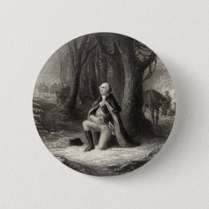 Vintage Portrait of George Washington Praying 2 Inch Round Button