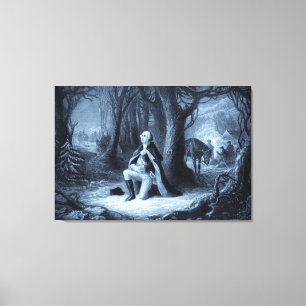 Vintage Portrait of George Washington Praying Canvas Print