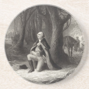 Vintage Portrait of George Washington Praying Coaster