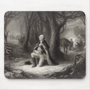 Vintage Portrait of George Washington Praying Mouse Pad