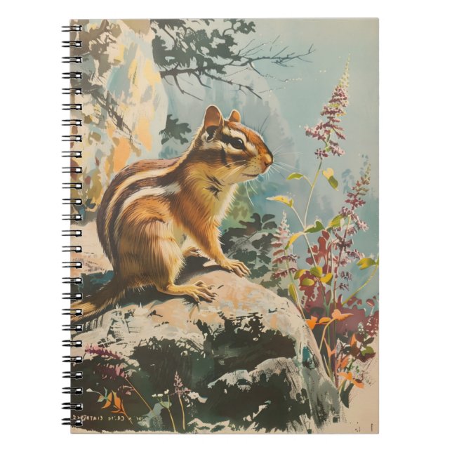 Vintage Portrait of the Eastern Chipmunk Notebook (Front)