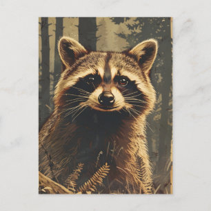 Vintage Portrait of the Raccoon Postcard